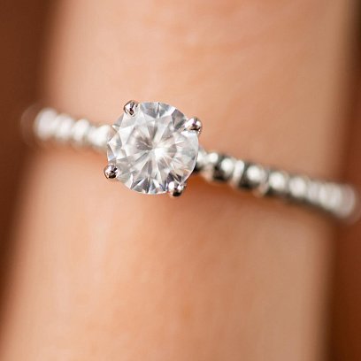 Заручальна золота каблучка з фіанітом к08157 №4