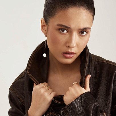 Золота каблучка "Аннабель" з зеленим фіанітом к07183 №9