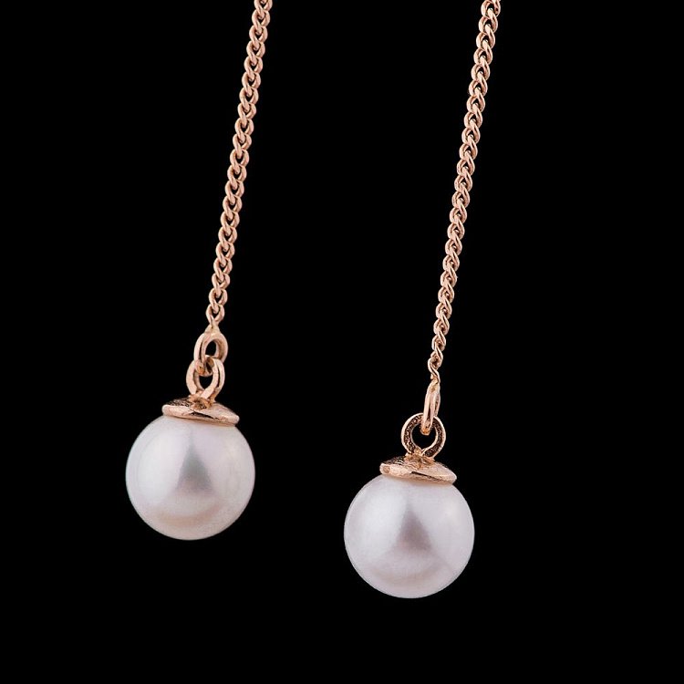 Золоті сережки з культ. прісн. перлами с01367 від ювелірного магазину Онікс - 2