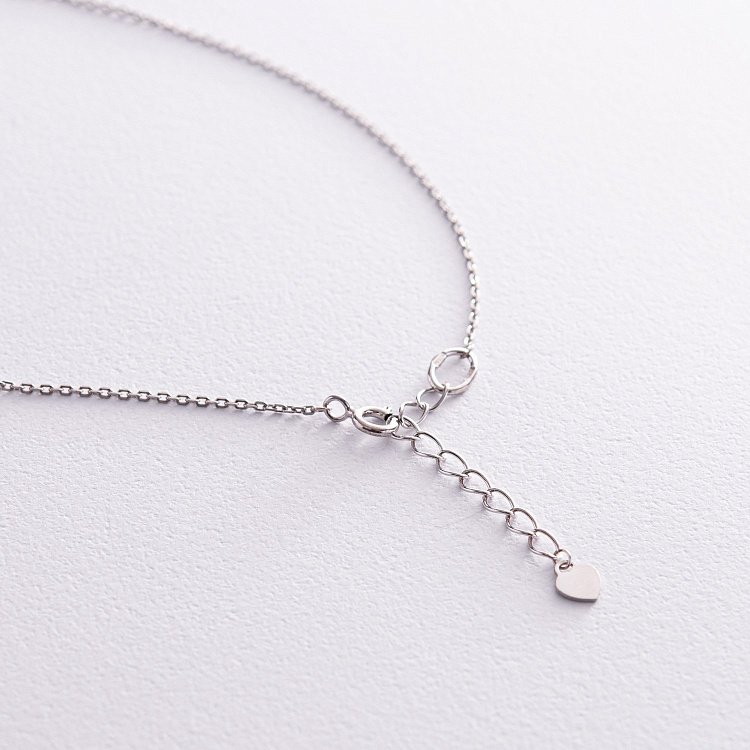 Срібне кольє "Сердечко" з фіанітами 908-01004 від ювелірного магазину Онікс - 7