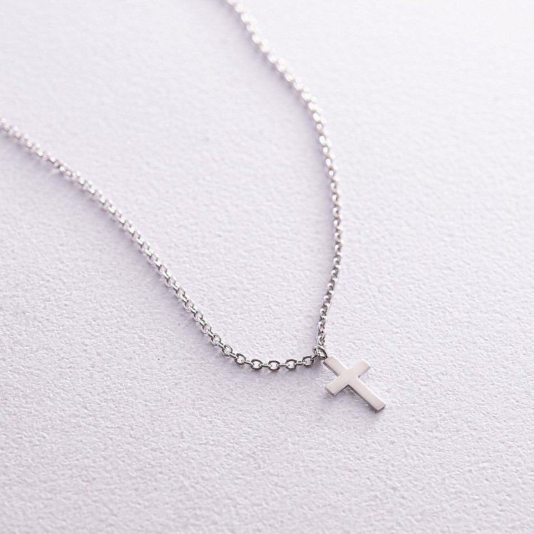 Серебряное колье "Крестик" 1100 от ювелирного магазина Оникс