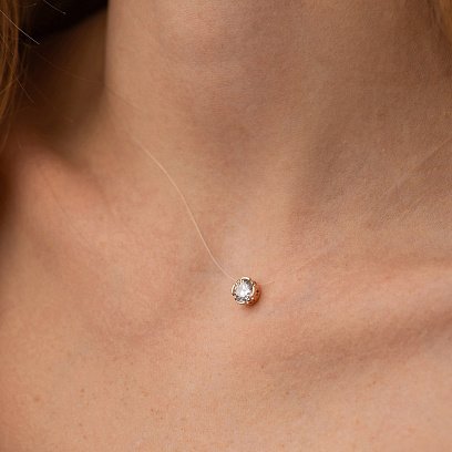 Камінчик на лісці (фіаніт в золоті) кол01056 №3