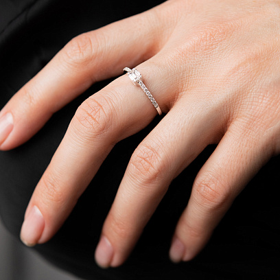 Золотое кольцо с бриллиантами кб0666va №4