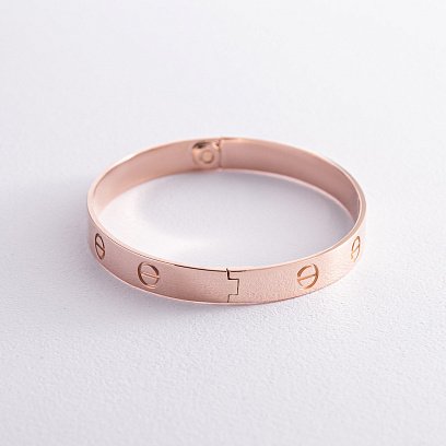 Жорсткий браслет "Love" з червоного золота (0.6 см) б03858 №3