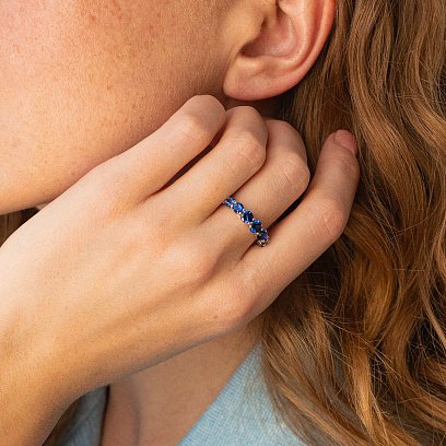 Золотое кольцо с сапфирами кб0438gl №4