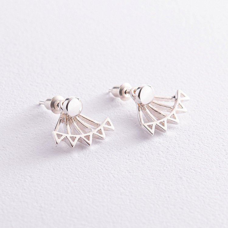 Сережки - джекети "Фріда" у сріблі 123236 від ювелірного магазину Онікс - 1