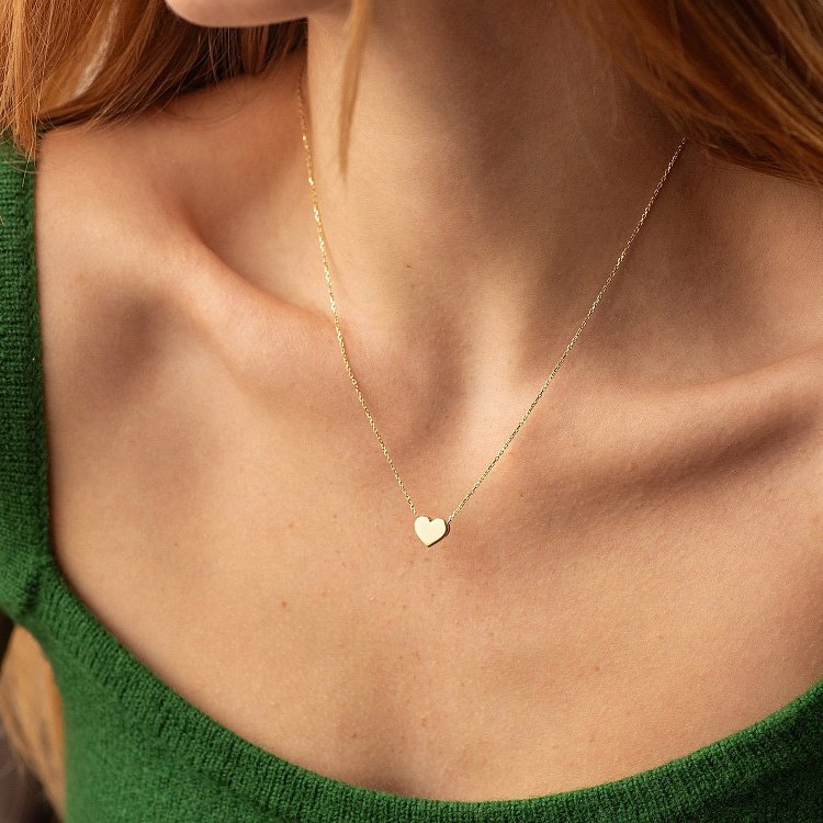 Кольє "Сердечко" у жовтому золоті кол02522 від ювелірного магазину Онікс - 1