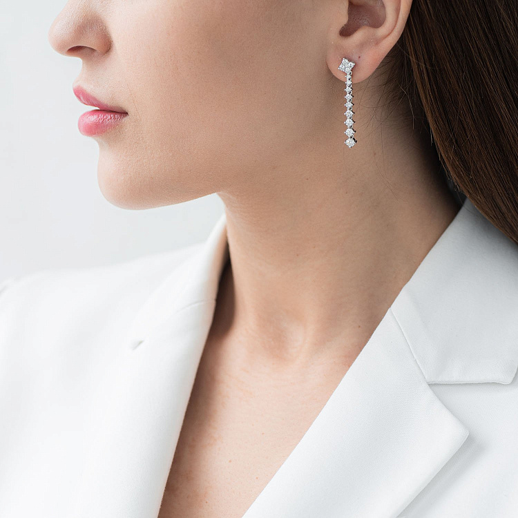 Золотые серьги с бриллиантами сб0197cha от ювелирного магазина Оникс - 1