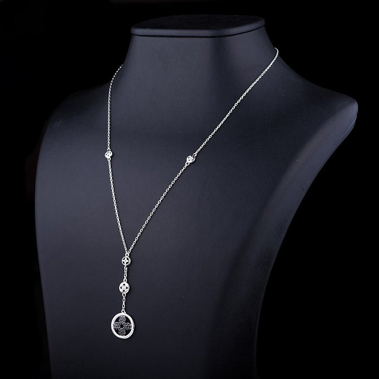 Золотое колье "Клевер" с фианитами кол01047 от ювелирного магазина Оникс - 1