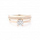 Золотое кольцо с фианитами к05731 от ювелирного магазина Оникс - 2