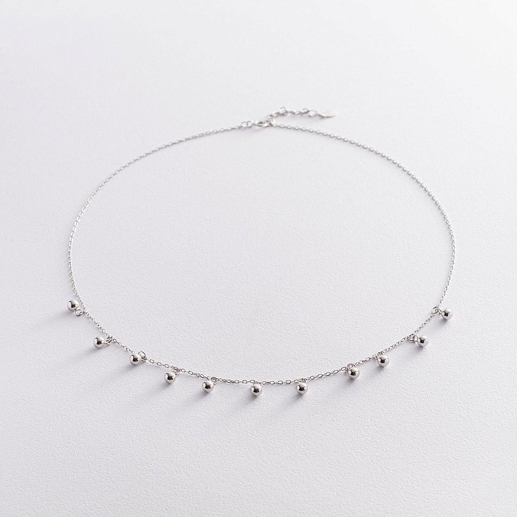Срібне кольє "Кульки" 181132 від ювелірного магазину Онікс