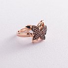 Золотое кольцо "Бабочка" с фианитами к05705 от ювелирного магазина Оникс