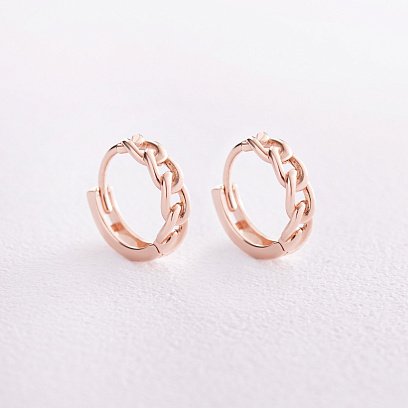 Золоті сережки - кільця "Ланцюжки" с08058