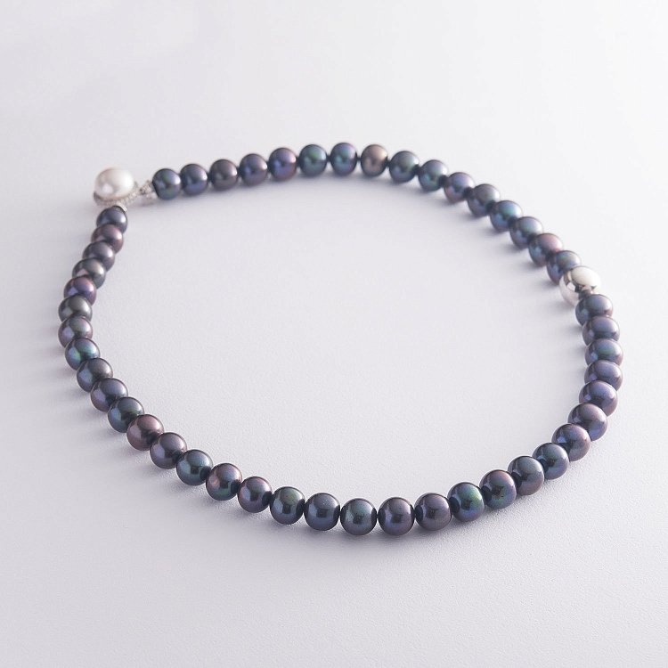 Колье из жемчуга с фианитами бус480 от ювелирного магазина Оникс - 3