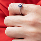 Серебряное кольцо с сапфиром 1852/1p-HSPH от ювелирного магазина Оникс - 1