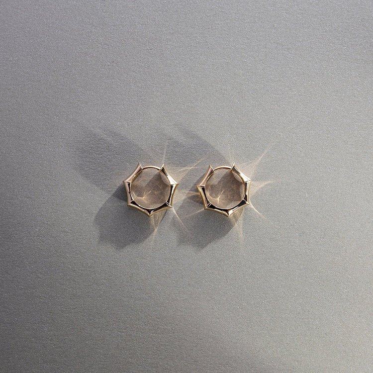 Сережки - кільця "Selesta" у жовтому золоті с08948 від ювелірного магазину Онікс - 10