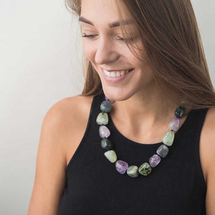 Намисто з аметистом і агатом 205бус5 Намисто з аметистом і агатом 205бус5 від ювелірного магазину Онікс