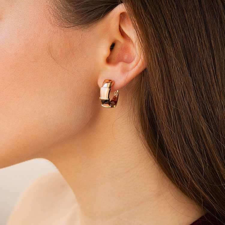 Золотые серьги "Змеи" с09591 от ювелирного магазина Оникс - 4