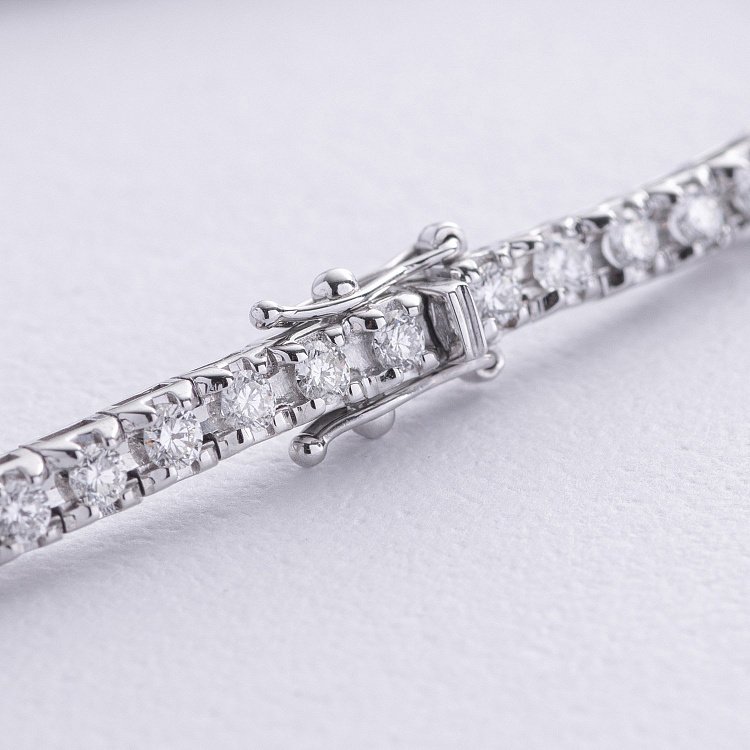 Браслет Теннис в белом золоте с белыми бриллиантами 539721221 от ювелирного магазина Оникс - 4