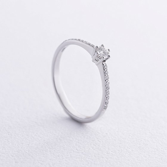 Помолвочное кольцо с бриллиантами (белое золото) 234741121