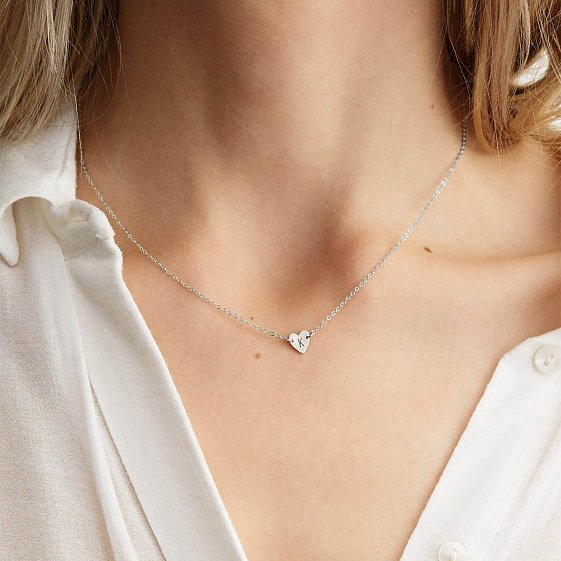 Серебряное колье Сердечко для гравировки 18994 от ювелирного магазина Оникс - 5