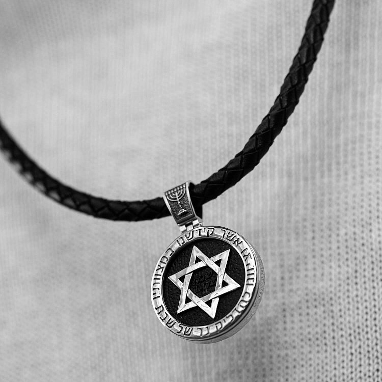 Золотой кулон "Звезда Давида" (эбеновое дерево) 1183б от ювелирного магазина Оникс - 3