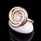 Золотое кольцо с фианитом к04203 от ювелирного магазина Оникс - 1