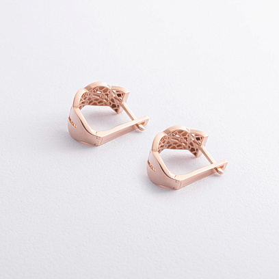 Сережки "Merry" у червоному золоті с09354 №2