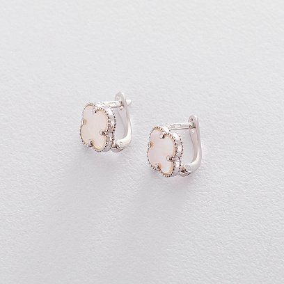 Сережки "Конюшина" на англійській застібці с06363 №3