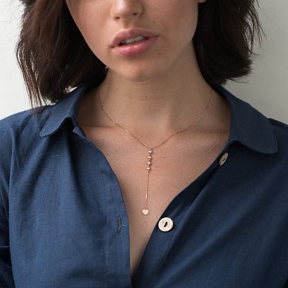 Золотое колье с фианитами кол01497 №3