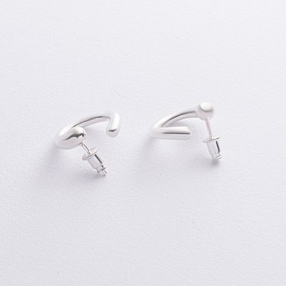 Срібні сережки - пусети "Jessica" 123457 №3