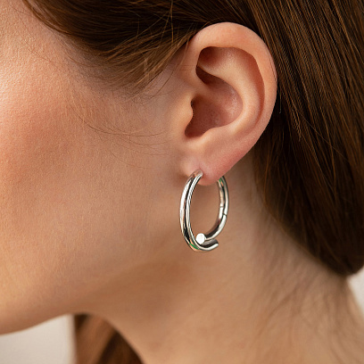 Серьги - кольца "Wendy" в серебре 7335 №11