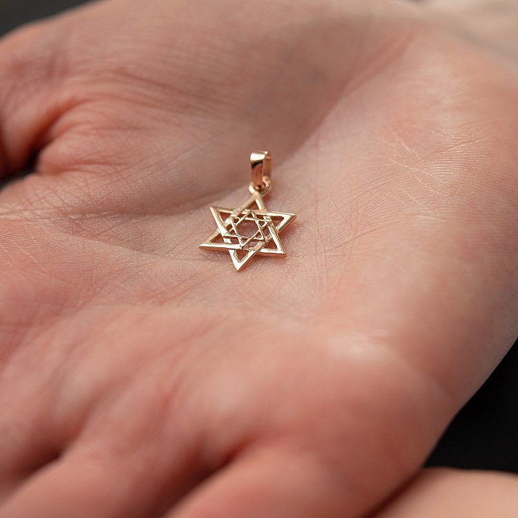 Кулон "Зірка Давида" в червоному золоті п03463 від ювелірного магазину Онікс - 2