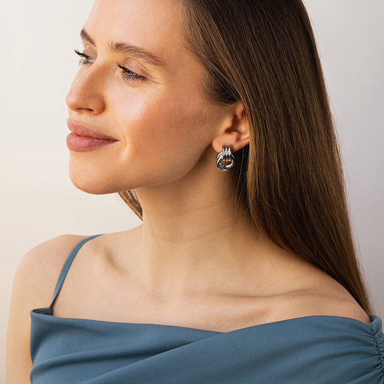 Серьги "Jessica" в белом золоте с09682 от ювелирного магазина Оникс - 7