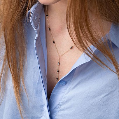 Золоте кольє з хрестиком (фіаніт) кол01940 №4