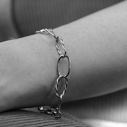 Срібний браслет "Свобода" (родій) 141640 №4