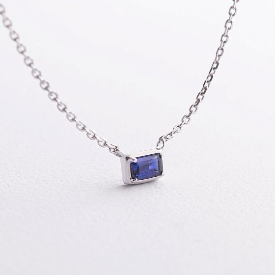 Серебряное колье "Karen" (сапфир) 8200р-HSPH