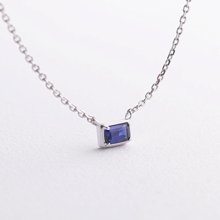 Серебряное колье "Karen" (сапфир) 8200р-HSPH от ювелирного магазина Оникс