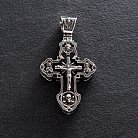 Мужской православный крест "Распятие. Спаси и Сохрани" из эбенового дерева и серебра 624 от ювелирного магазина Оникс