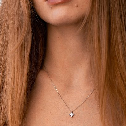 Золотое колье "Клевер" с бриллиантами колб0139sm №6