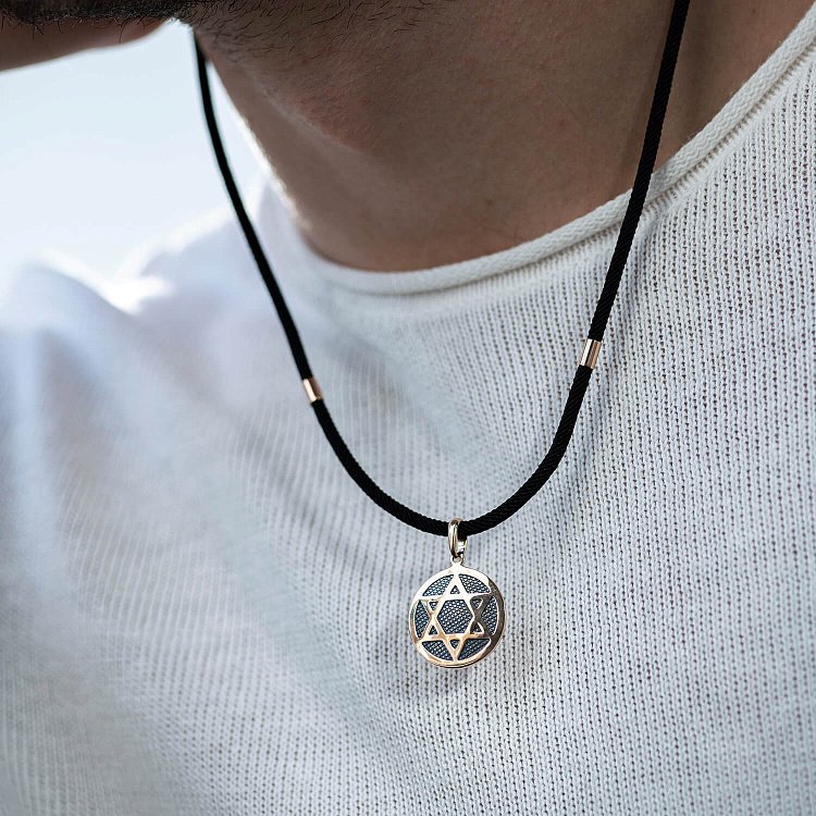 Золотая подвеска "Звезда Давида" п02752 от ювелирного магазина Оникс - 1