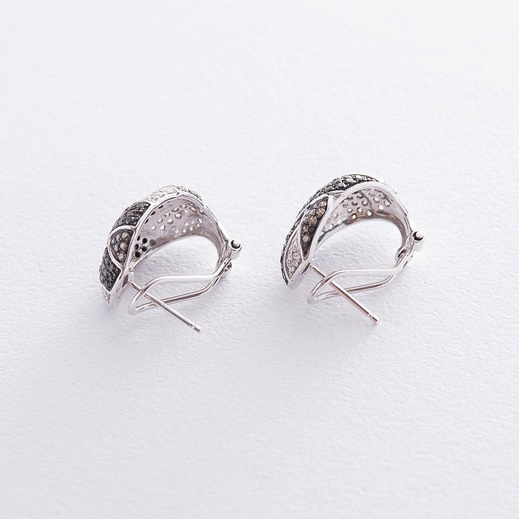 Золотые серьги с бриллиантами Е25296С от ювелирного магазина Оникс - 2