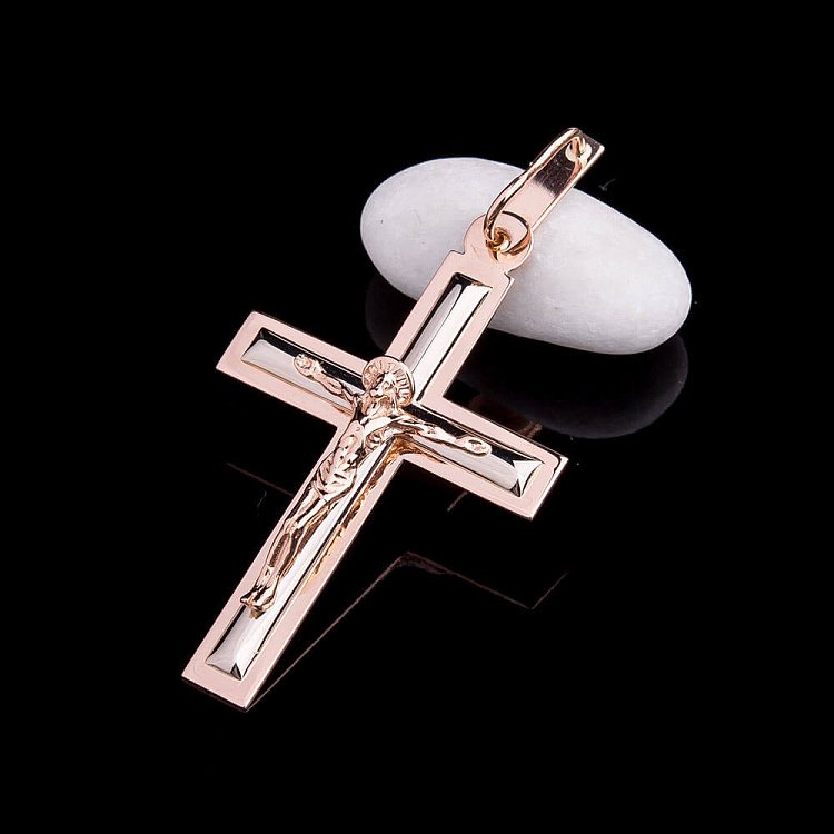 Золотой православный крестик п02196 от ювелирного магазина Оникс