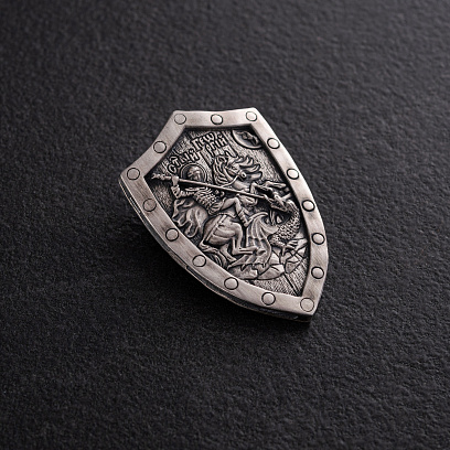 Срібний кулон - щит "Георгій Переможець" 026 №5