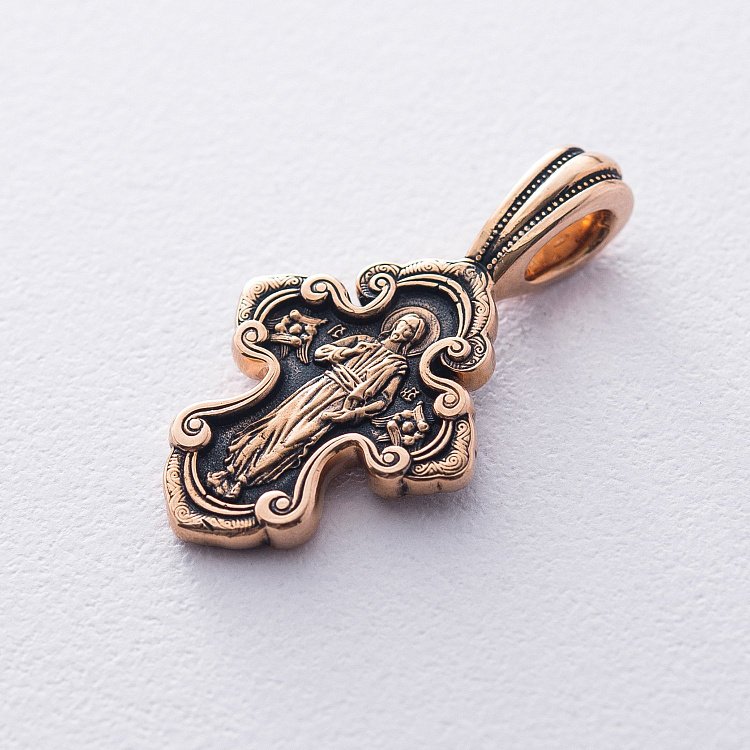 Золотой крест "Господь Вседержитель. Святой Александр Невский" п02669 от ювелирного магазина Оникс