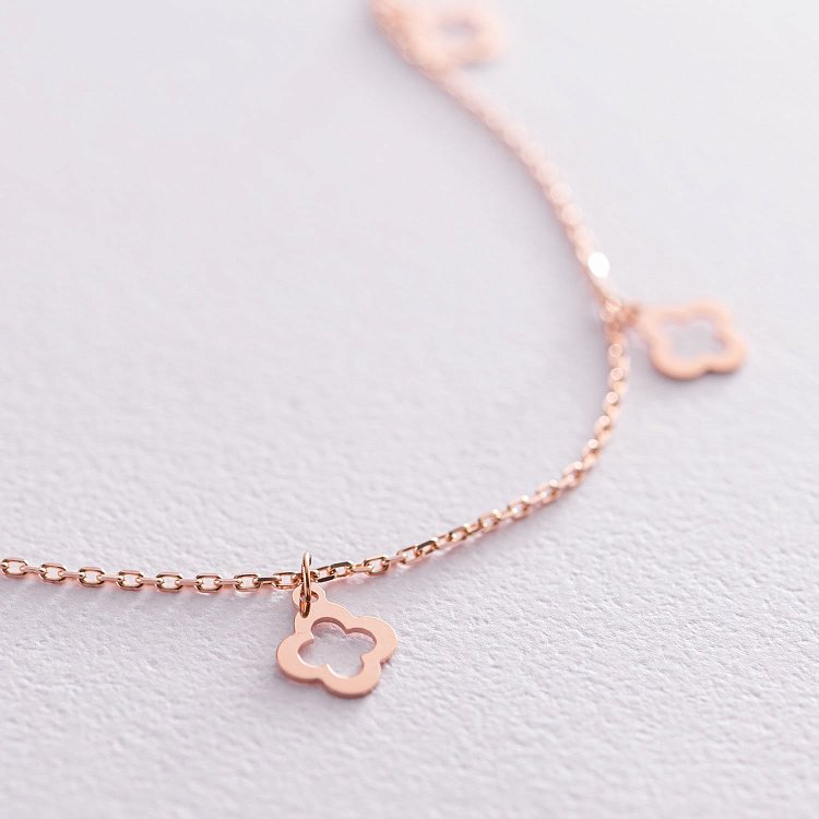 Кольє "Конюшина" в червоному золоті кол01986 від ювелірного магазину Онікс - 3