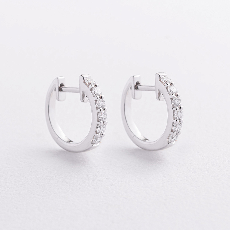 Золоті сережки - кільця з діамантами сб0660ri від ювелірного магазину Онікс