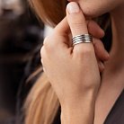 Серебряное кольцо "Линии" 11093 от ювелирного магазина Оникс - 2