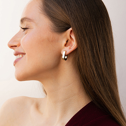 Сережки "Grace" у жовтому золоті с09636 №4