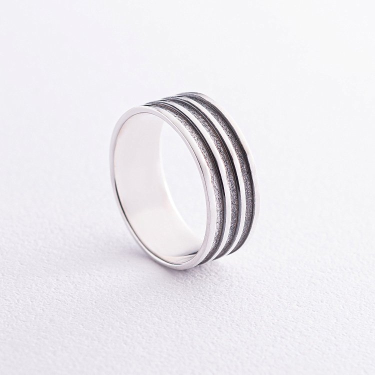 Срібна каблучка "Лінії" 11093а від ювелірного магазину Онікс